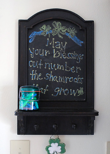 St. Patty's Message on the Chalkboard