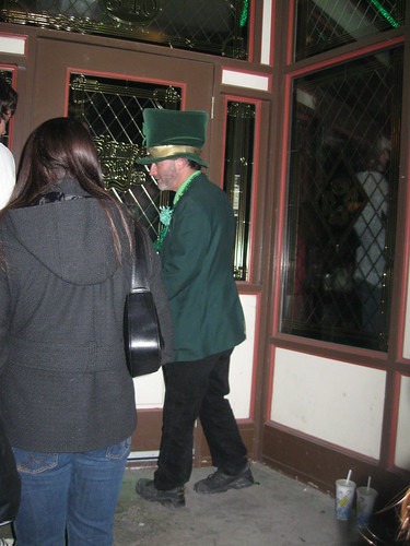 This leprechaun kept trying to butt in front of us in line. Sneaky bastard. 