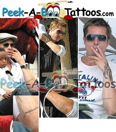 brad pitt tattoos by Peek-A-Boo Tattoos