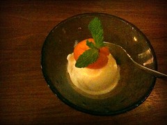 Vanilla ice-cream anzu soe (apricot syrup), Omakase course, Chiharu