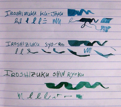 Three Pilot Iroshizuku Ink comparisons, II