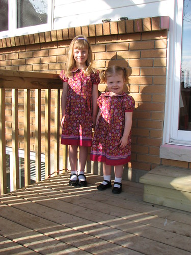 Girls in Easter dresses