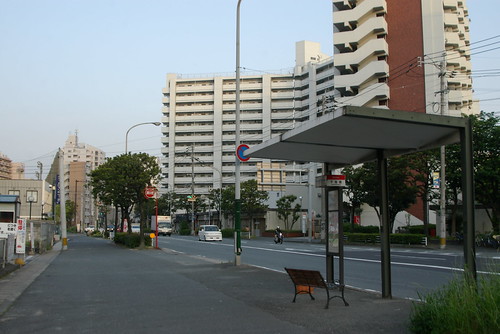 Chidoribashi Bus Stop in Fukuoka,Fukuoka,Japan /May 3,2010