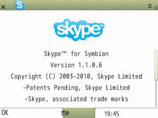Screenshot Skype for Symbian Ver.1.1.0.6