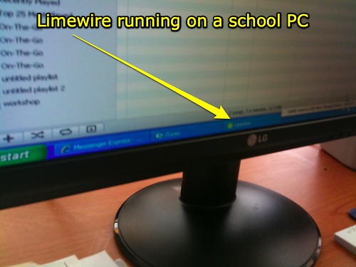 Limewire running on a school PC