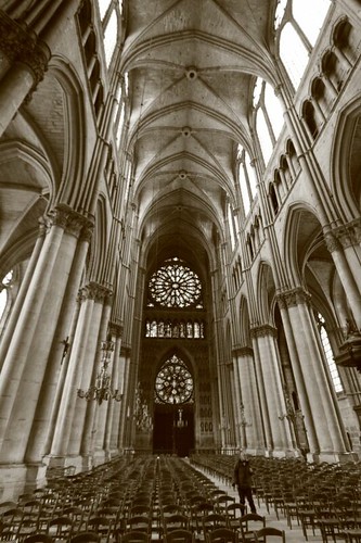 Inside the magnificent Cathedral in Rheims, France.