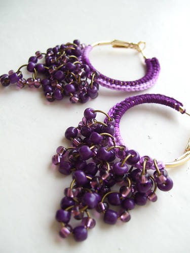Purple crocheted hoops