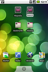 Wapedia on the Android Homescreen