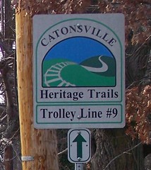 Catonsville Heritage Trails bicycle sign