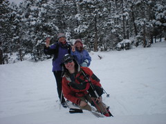 Clare, Kat, & Emma Celebrate 9 Mile Ski