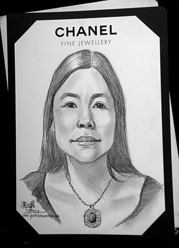 Portrait live sketching for Chanel Fine Jewellery Exhibition Day 2 - 7