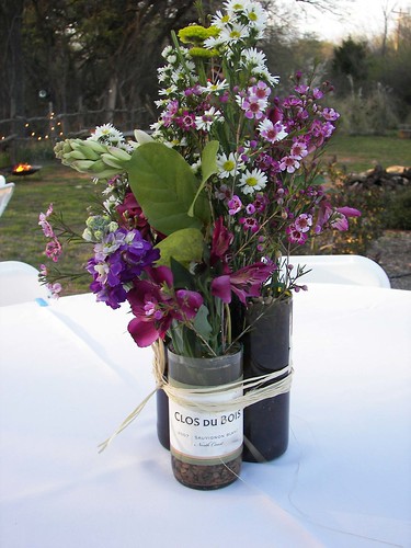 wine bottle centerpieces 19melissa68 Tags flowers wedding outdoors texas 