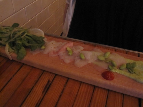 Josiane's Flounder sashimi with edamame