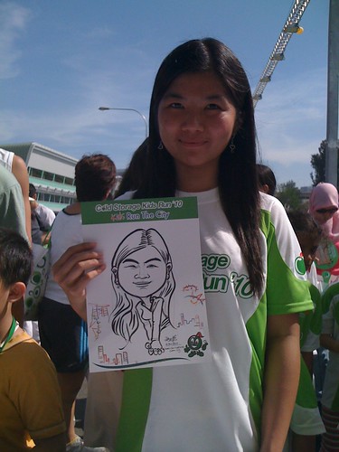 caricature live sketching for Cold Storage Kids Run 2010 - 13