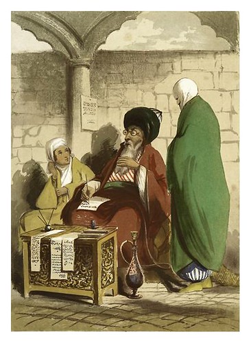 014-Escribiente publico en Constantinopla-Sketches of character and costume in Constantinople 1854- Forbes Mac Bean