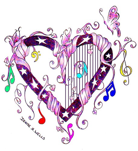 HeartSong Tattoo Design by Denise A Wells