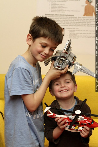 boys with their birthday toys - nick with emperor palpatine's shuttle and sequoia with lego city fire helicopter - MG 1737.JPG