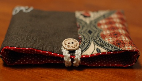 A button pouch with two pockets