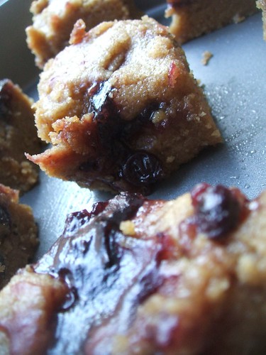 white chocolate peanut butter and blueberry jam bars