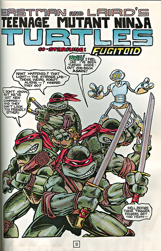 Teenage Mutant Ninja Turtles - BOOK II.. pg.51 { Colour version of Teenage Mutant Ninja Turtles v.1 #5 } .. art by Eastman, Laird, colour by Lavigne (( 1987 ))