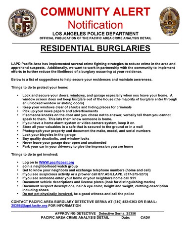 Crime Alert Burglary