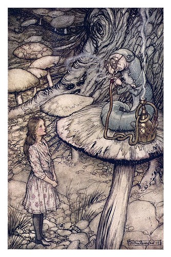 004-Advice from a caterpillar-Alice's adventures in Wonderland-1907- Arthur Rackham