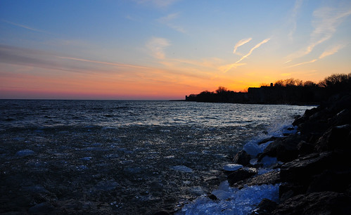 Icy Sunset on Lake Ontario