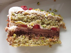 Chocolate Pistachio Strawberry Cake