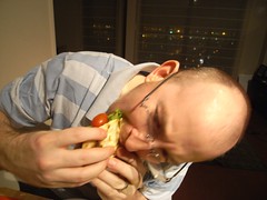 Dave eating a taco