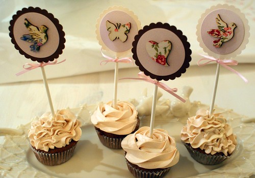 Vintage Cupcake Toppers Icing Bliss Tags cupcakes cupcaketoppers
