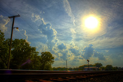 sunny train tracks