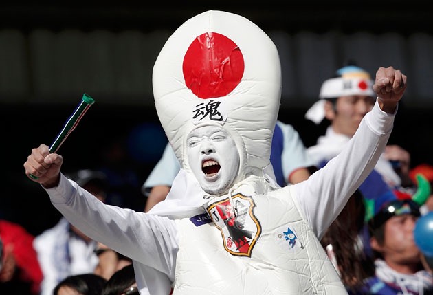 Mundial Sudáfrica hinchas freak Japón disfraz