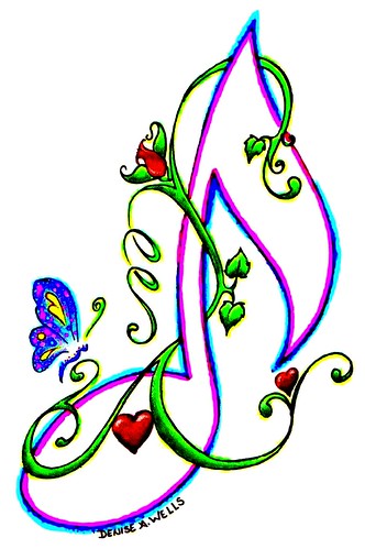 music notes tattoo designs. quot;Love Notequot; Tattoo Design by