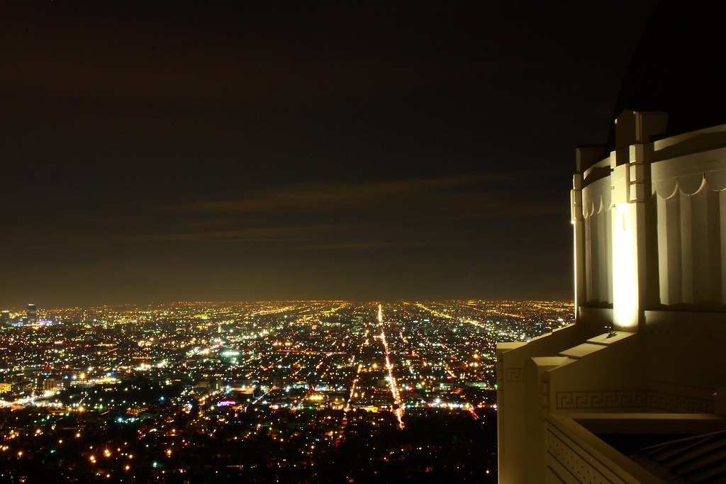 Night view of Observatory in LA.