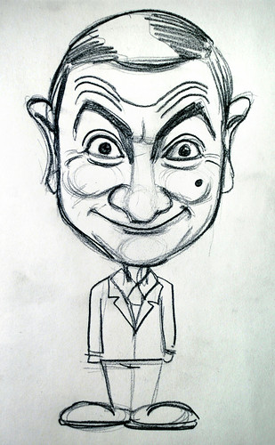 Mr Bean caricature in pencil demo 1