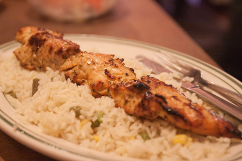 Chicken Souvlaki with Rice