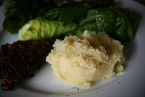 Parsnip mash with tempeh and greens