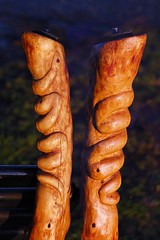 Two-sided snake staff shot