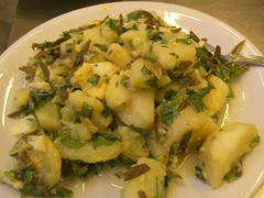 kritamos coastal herb in egg and potato salad