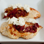 Stuffed Chicken breasts with sundried tomatoes and goat cheese