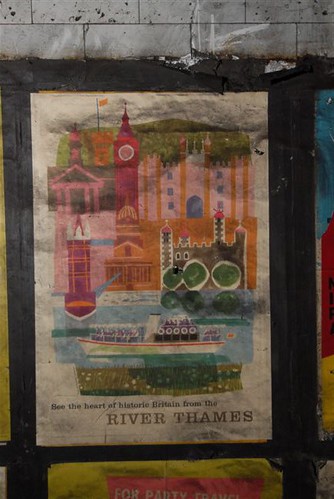 1959 vintage "River Thames" poster found at Notting Hill Gate tube station, 2010 by mikeyashworth.