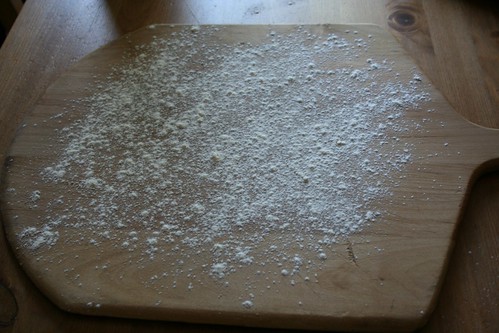 Flour-dusted pizza peel