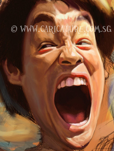 digital caricature sketch of furious Bruce Lee - 5 watermark