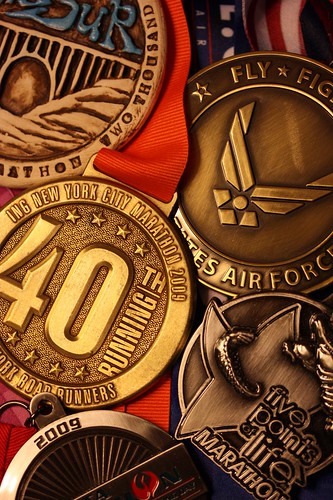 my 2009 marathon medals.