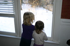 Explaining snow to Madelyn