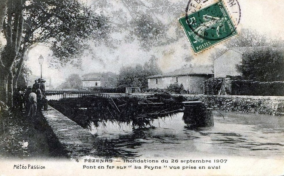 crue de la Peyne à Pézenas le 26 septembre 1907