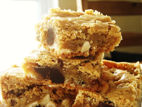 chewy chunky blondies with chocolate chips, coconut, walnuts - 30