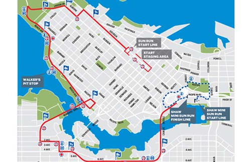 Vancouver Sun Run Route 2010