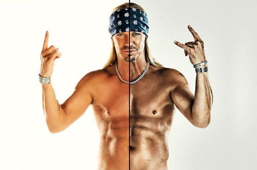 Bret Michaels' abs looking photoshopped
