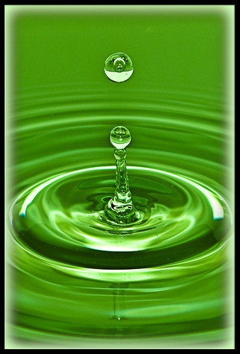 water drop. Green water drop
